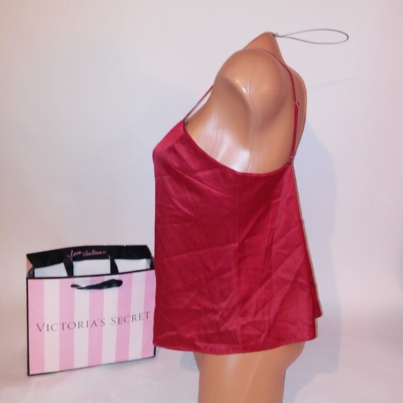 🌹Victoria Secret Red Camisole Tank Top V-Neck Sleep Shirt Pajama Comfy Cute PJ🌹 - Picture 7 of 8